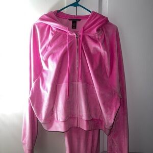 Victoria's Secret Bright Pink Velour sweatsuit